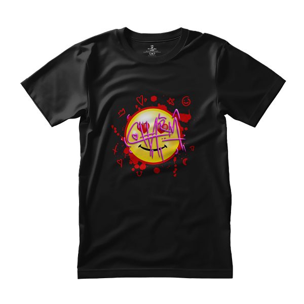 Black Happy Face Charm T-Shirt