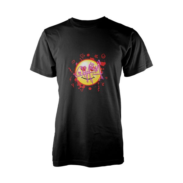 Black Happy Face Charm T-Shirt - Image 2